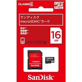 SanDisk microSDHC�J�[�h 16GB (SD�ϊ��A�_�v�^�[�t��) Class4 ���{��p�b�P�[�W�E���������� SDSDQ-016G-J35A