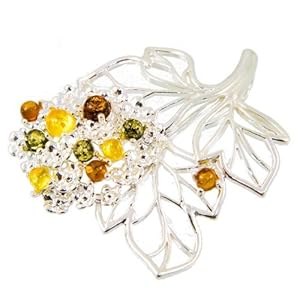 【クリックで詳細表示】花束の琥珀ペンダントトップ(3011)