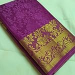 Purple Embossed Floral Tassar Silk Saree With blouse(AC001)