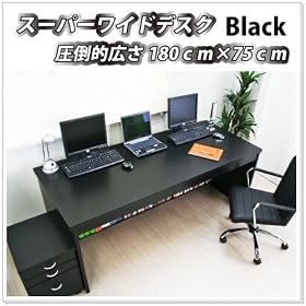 �p�\�R���f�X�N ���֊� �������� ���C�h�f�X�N 2�_�Z�b�g �u���b�N JS25BK