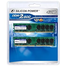 �V���R���p���[ ���������W���[�� 240Pin DIMM DDR2-800(PC2-6400)2GBx2 2���g�u���X�^�[�p�b�P�[�W SP004GBLRU800S22