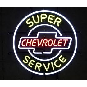 CHEVROLET SUPER SERVICE�@NEON SIGN /�@�V�{���[�X�[�p�[�T�[�r�X�@�l�I���T�C��