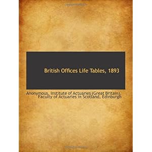【クリックで詳細表示】British Offices Life Tables， 1893