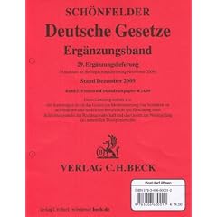 Deutsche Gesetze Ergaenzungsband  29. Ergaenzungslieferung