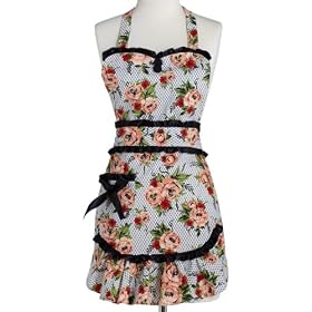 �W�F�V�[�X�e�B�[�� �R�e�[�W���[�Y ���[�X �G�v���� Jessie Steele Cottage Rose Lace Convertible Marilyn Apron 105-JS-166