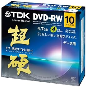 TDK �f�[�^�pDVD-RW 2-4�{���Ή� �z���C�g���C�h�v�����^�u�� ���d�V���[�Y 10���p�b�N DRW47HCPWB10A