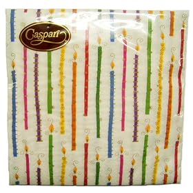 Caspari �t�@�b�V�����y�[�p�[�^�I�� Birthday candles L(Lunch)�T�C�Y 7490L