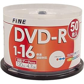 FINE DVD-R 16�{���E50���E���C�h�v�����^�u�� �yFIDVR47-16X50PW�z