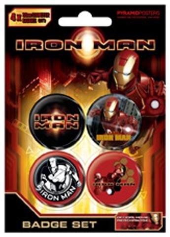  Iron Man - Film, 4 X 38mm Buttons Button Pack (15 x 10cm)
