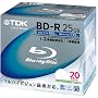 TDK �^��p�u���[���C�f�B�X�N BD-R 2�{���L�^�Ή� �n�[�h�R�[�g�d�l 20���p�b�N BRV25PWA20K