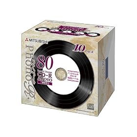 �O�H���w���f�B�A CD-R ���y�p 80�� Phono-R �v�����g 5�F�z���C�g 10�� MUR80PHW10
