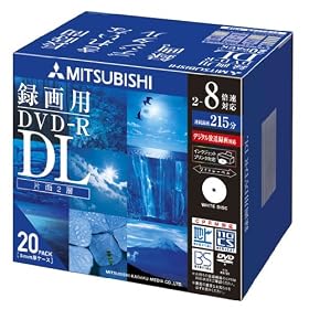 �O�H���w���f�B�A Verbatim DVD-R DL 2�w�� 1��^��p 215�� 2-8�{�� 5mm�P�[�X 20���p�b�N ���C�h����Ή� �z���C�g���[�x�� VHR21HDSP20