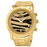 Breda 2308-GoldZebra Jordan Oversized Boyfriend Gold Zebra Watch