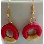 Pragnya's pink & cream silk thread Earring