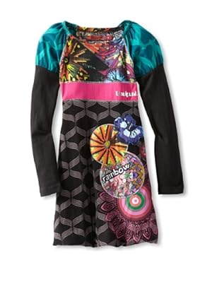 Desigual Girl's Long Sleeve Bubble Dress (Black)