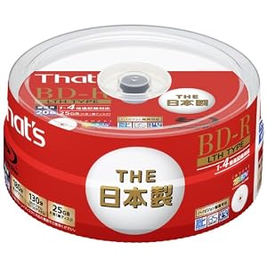 Amazon.co.jp： 太陽誘電製 That's BD-Rビデオ用 4倍速LTH TYPE対応180 ...