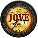  Jove 's Beer and Ale Black Cascading Pub Style Wall Clock