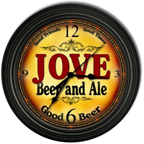  Jove 's Beer and Ale Black Cascading Pub Style Wall Clock