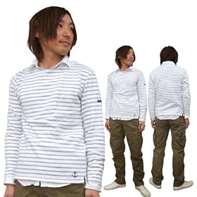 REAL CRUSH BOAT NECK BORDER L/S T-SHIRT ���A�� �N���b�V�� �{�[�g�l�b�N�{�[�_�[ L/S T�V���c