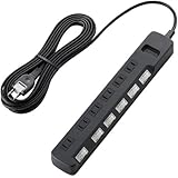 ELECOM ���K�[�h�^�b�v �ʃX�C�b�` 6�� 5m BK T-K03-2650BK