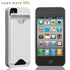 Case-Mate iPhone 4S / 4 �J�[�h�z���_�[�t�n�[�h�P�[�X ID Case �O���b�V�[�E�z���C�g CM018613