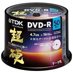 TDK �f�[�^�pDVD-R 16�{���Ή� �z���C�g���C�h�v�����^�u�� ���d�V���[�Y 50���X�s���h�� DR47HCPWC50PA