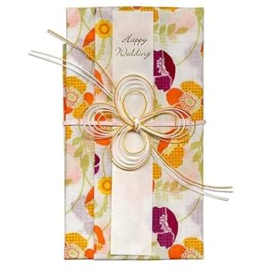 【クリックでお店のこの商品のページへ】ハンカチで出来た御祝儀袋「心込袋」 トロピカルフラワー 黄 F-30