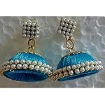 Pragnya's Blue Silk thread Jhumki Earring