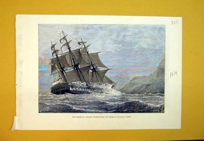  *0132 1879 アメリカ人のフリゲート艦憲法の船の Swanage ポイント