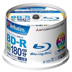 �O�H���w���f�B�A Verbatim BD-R LTH TYPE (�n�[�h�R�[�g�d�l) 1��^��p 25GB 1-4�{�� �X�s���h���P�[�X 50���p�b�N ���C�h����Ή� �z���C�g���[�x�� VLR130YP50V2
