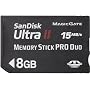 SanDisk UltraII �������[�X�e�B�b�NPRO Duo 8GB �]�����x15MB/Sec SDMSPDH-008G-J61
