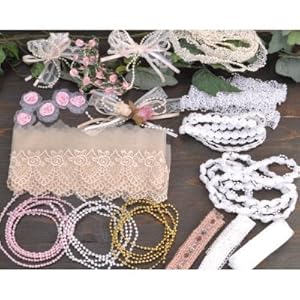 【クリックでお店のこの商品のページへ】【デコ!キラ!お試しセット】13種類のデコ素材!パール、レース、モチーフ、ブレード・・・・ 初心者 キット!パステル!ナチュラル