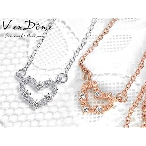 【クリックで詳細表示】シャイニーハートネックレス/F1050026 シルバー