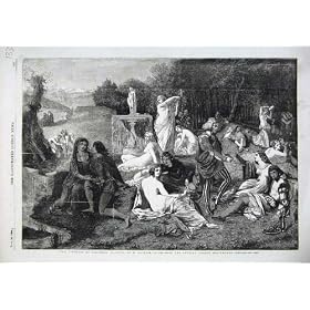 1856 Fountain Jouvence Naked Women Men Bathing Crystal