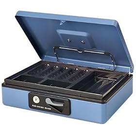 【クリックで詳細表示】PLUS 小型手提金庫 ブルー CB-040G BL 13-127