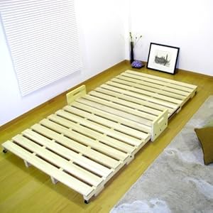 【クリックで詳細表示】折りたたみ式桐すのこベッドD-70 ダブル ナチュラル