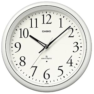 【クリックで詳細表示】CASIO (カシオ) 常時点灯機能付き 電波アナログ壁掛け時計 ホワイト IQ-1050NJ-7JF