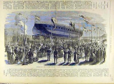  1863 のフリゲート艦の Numancia ツーロンの船の海軍フランス人の印刷物