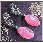 [E17J_001] Pink Peacock earrings