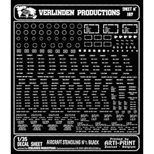 【クリックで詳細表示】航空機用 各種注意書 黒 [VP167] 1：32-48 Aircraft Stencilling Black