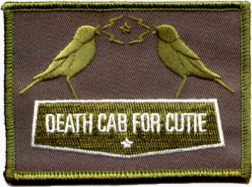  Death Cab for Cutie - Grey & Green Bird Logo - Embroidered Iron On or Sew On Patch