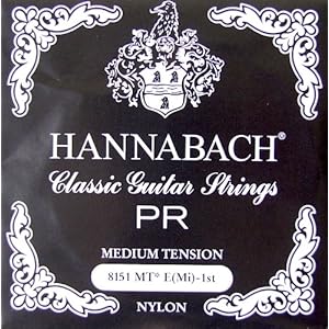 【クリックで詳細表示】HANNABACH E8151 MT-Black E/1 1弦 クラシックギターバラ弦 1弦×6本： 楽器