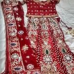 Red Silk & Georgette Saree With blouse piece