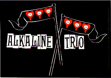 Alkaline Trio - Logo with Heart & Skull Flags - Sticker / Decal