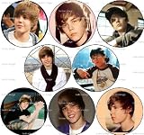  Set of 8 Justin Bieber Pinback Buttons 1.25