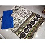 Blue Kalamkari Cotton Dress Material With Dupatta