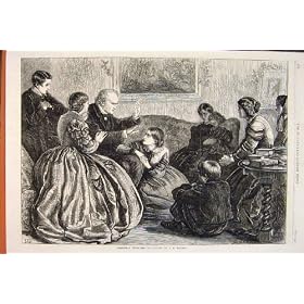 Christmas Story Telling Millais Fine Art 1862 Print