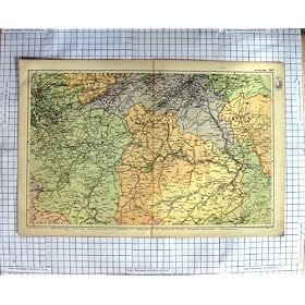ANTIQUE MAP 1900 SCOTLAND EDINBURGH BERWICK LANARK