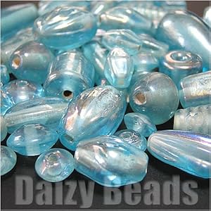 【クリックでお店のこの商品のページへ】【はんぱビーズ】 ラスターペイルブルー 3-20mm (50グラム)