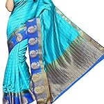 Blue Kanjivaram Tassar Silk Saree With blouse piece
